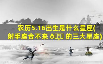 农历5.16出生是什么星座(射手座合不来 🦄 的三大星座)